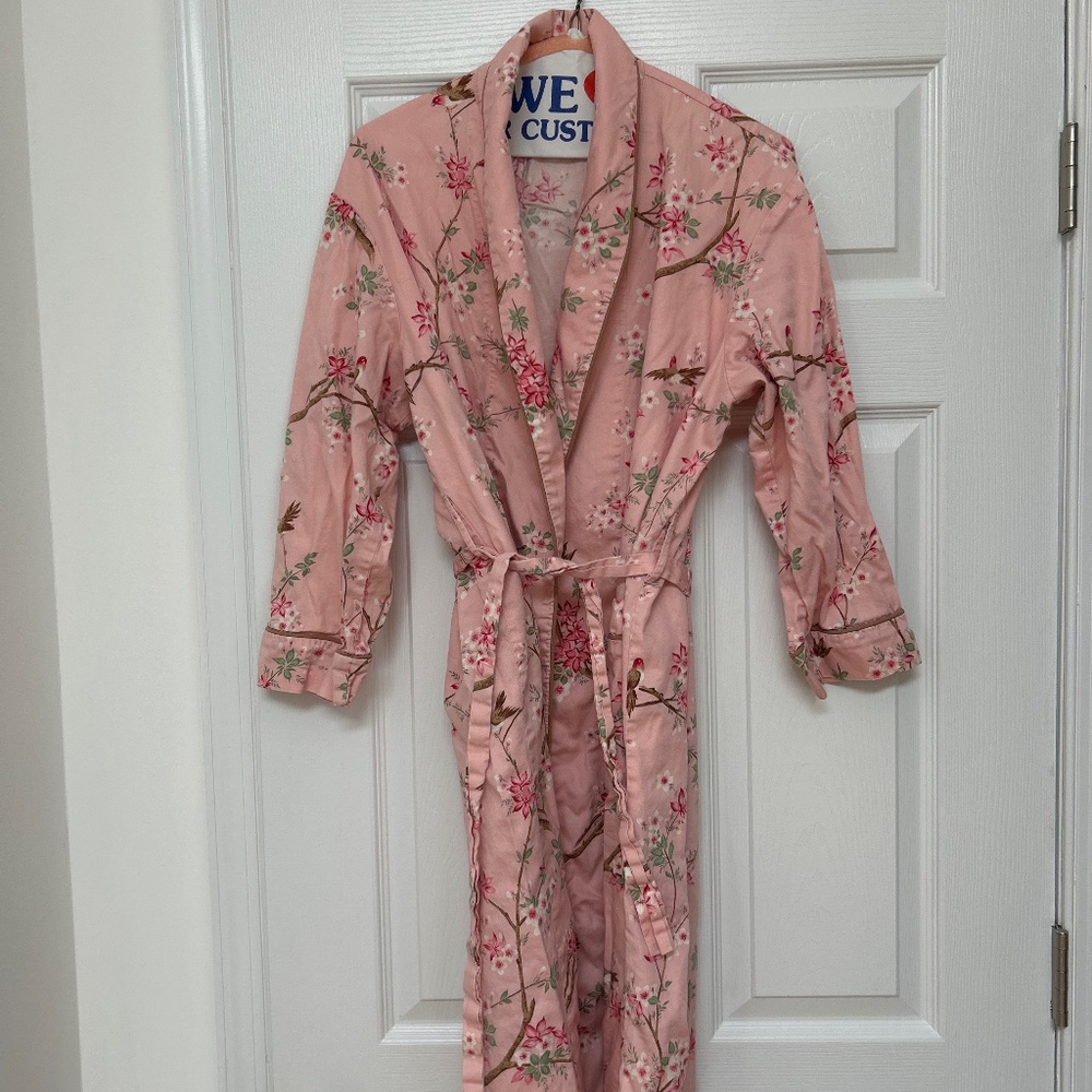 Pink cotton “cherry blossom” robe